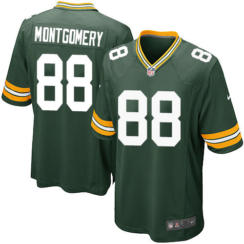 Men's Game Ty Montgomery Nike Jersey Green Home - #88 NFL Green Bay Packers